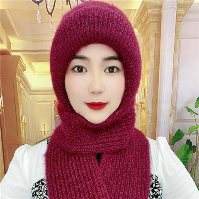 Hats Women's Autumn And Winter Hats Scarves One Piece Squirrel Fur Snow Hats Plush Wool Hats Plush Ear Protection Knitted Hats