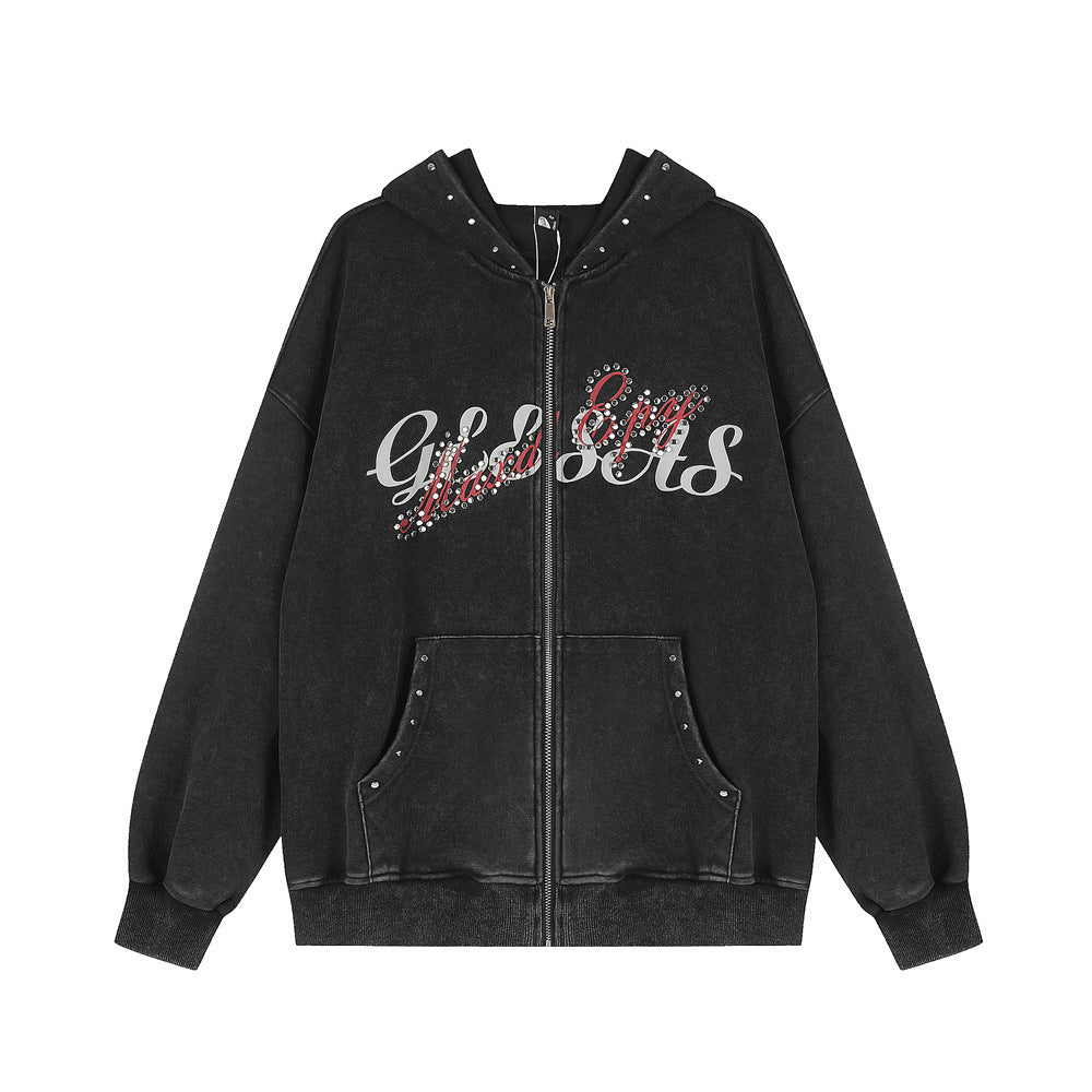 Hooded sweatshirt jacket for men