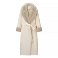 Big fur collar woolen coat