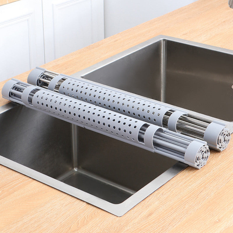 201 Stainless Steel Collapsible Drain Rack Household Sink Drip Rack Dish Washing Basin Fruit And Vegetable Dishes Chopsticks Water Filtering Rack