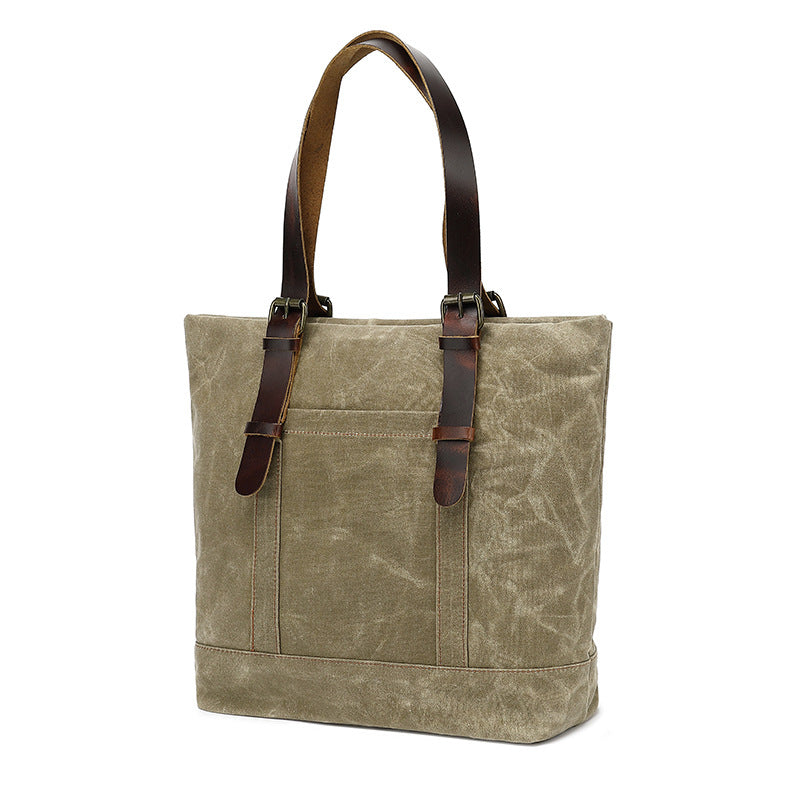 Canvas Cotton Tote Bag Water Resistant Shoulder Bag Crossbody Handbag Large Capacity Tote For Office School College