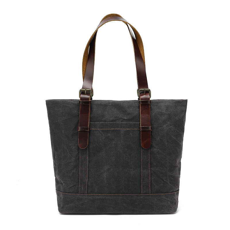Canvas Cotton Tote Bag Water Resistant Shoulder Bag Crossbody Handbag Large Capacity Tote For Office School College
