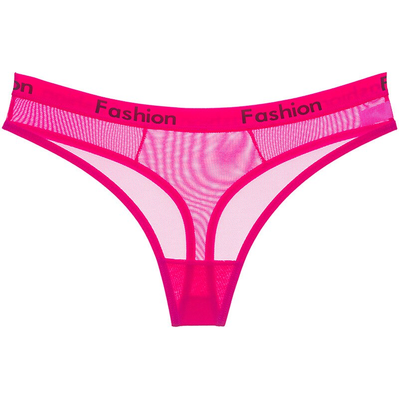 Sporty Style Sexy Transparent Underwear Women Crotch Cotton Briefs Soft Hollow Out Panties String Thong Sex Lingerie