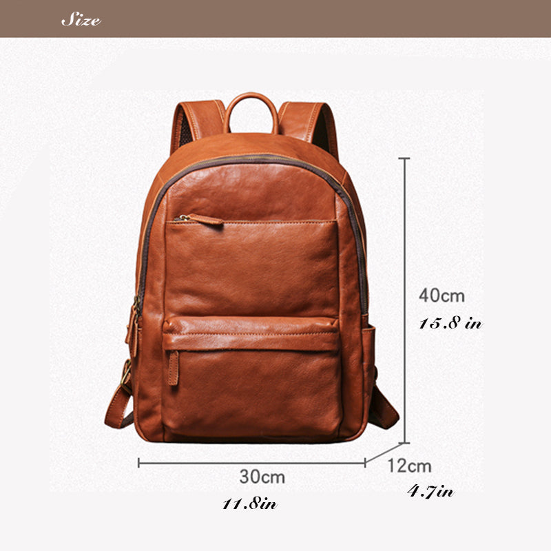 Designer Laptop Backpack for Men Full Grain Leather Backpack for Work