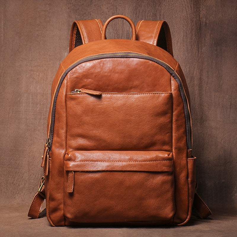 Designer Laptop Backpack for Men Full Grain Leather Backpack for Work