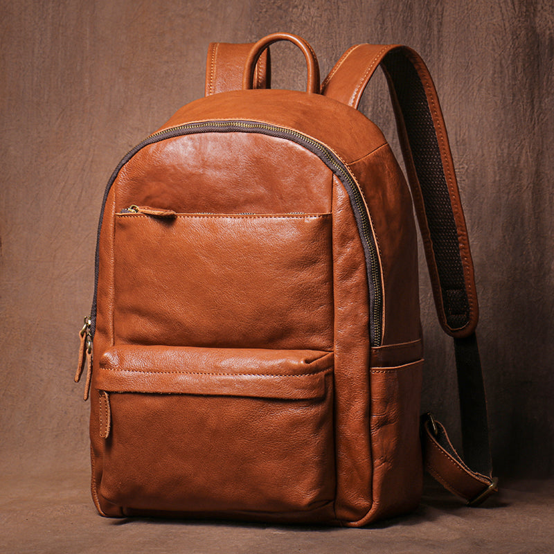 Designer Laptop Backpack for Men Full Grain Leather Backpack for Work