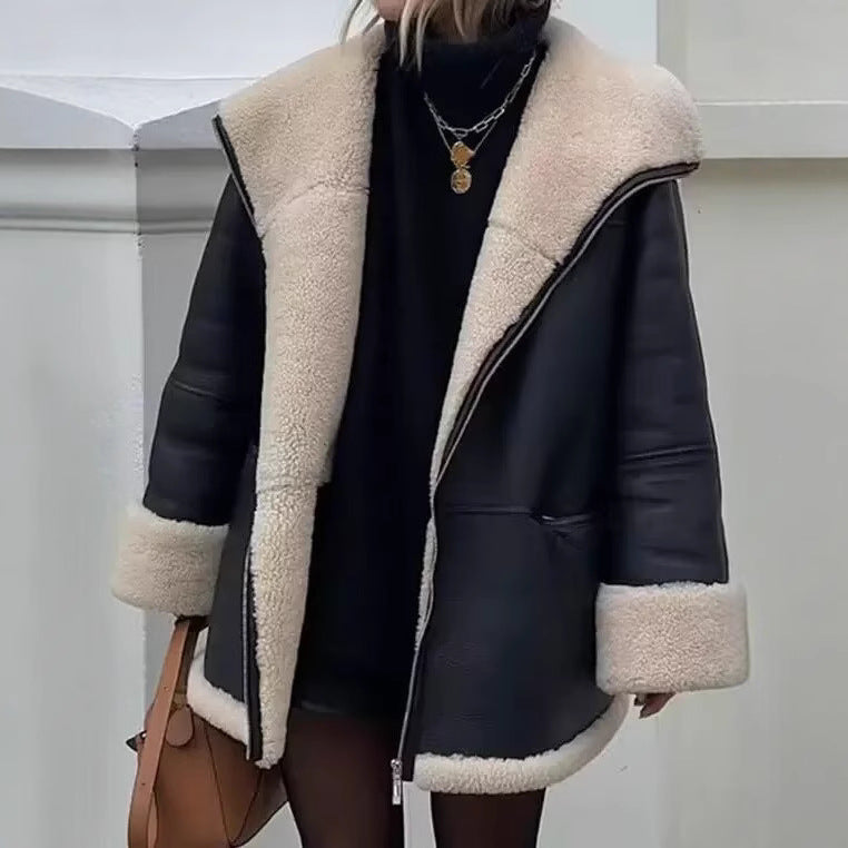 Fur one-piece coat