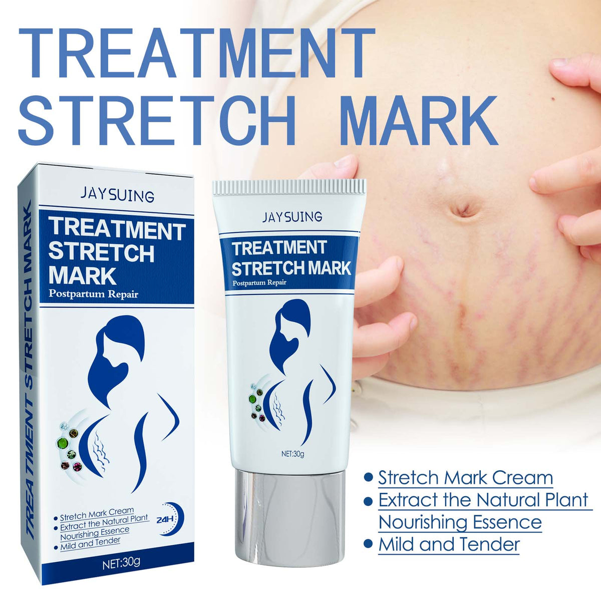 Jaysuing Pregnancy Cream, Postpartum Skin Care Smoothing, Firming And Gently Improving Skin Body Cream