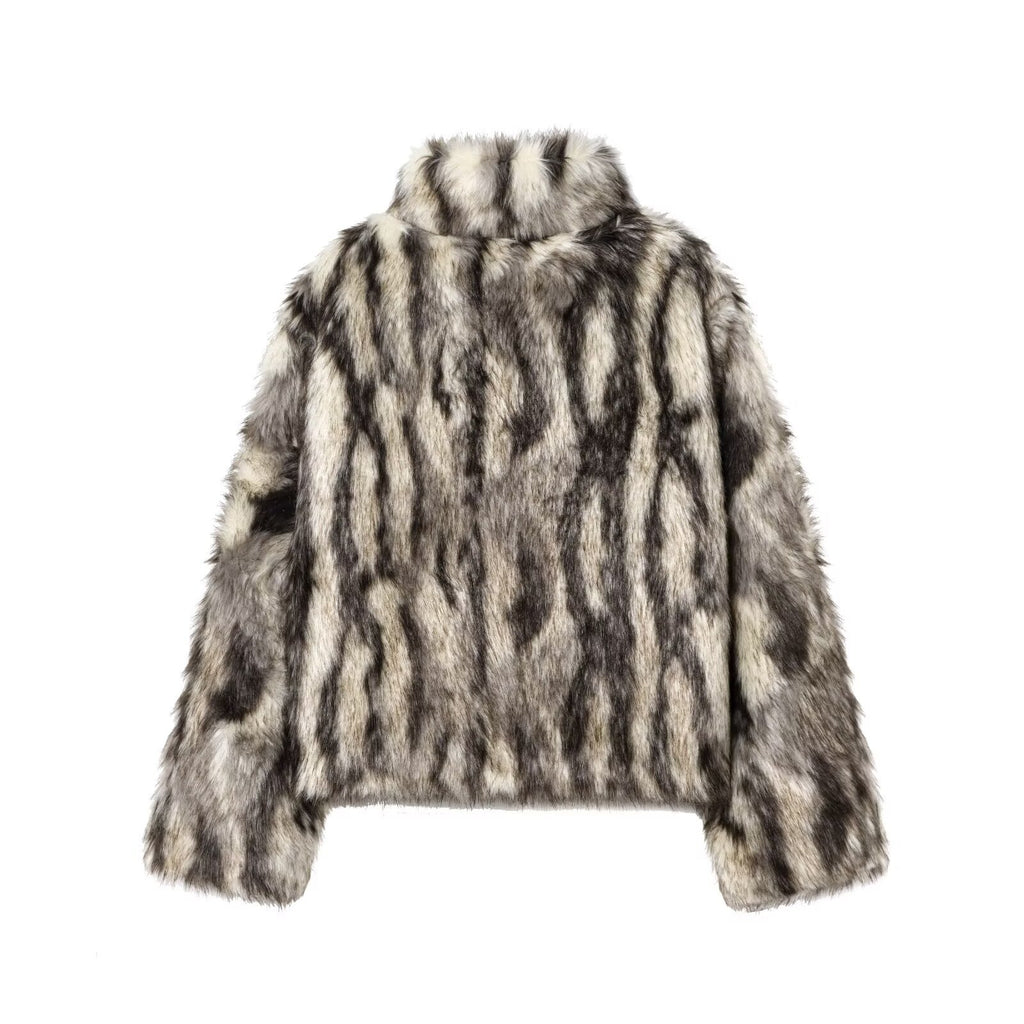 Artificial fur effect coat