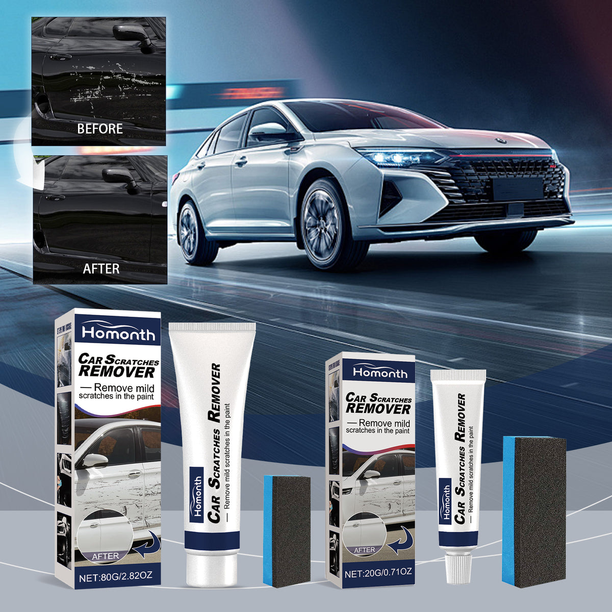 Homonth Automotive Scratch Care Agent Removing Marks Abrasive Paint Polishing Wax Car Scratch Repair
