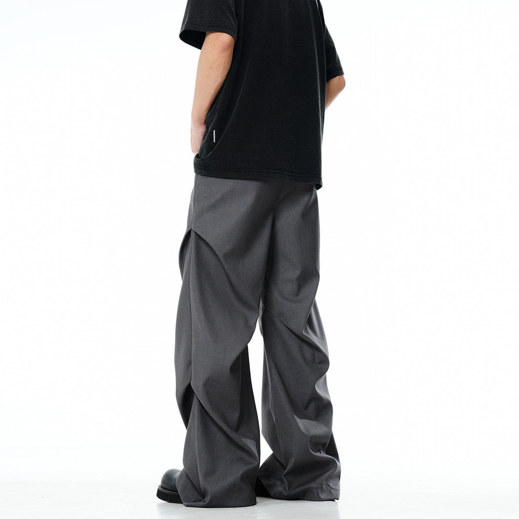 Gray Dress Pants for Men and Women with Pleats Simple Clean Fit