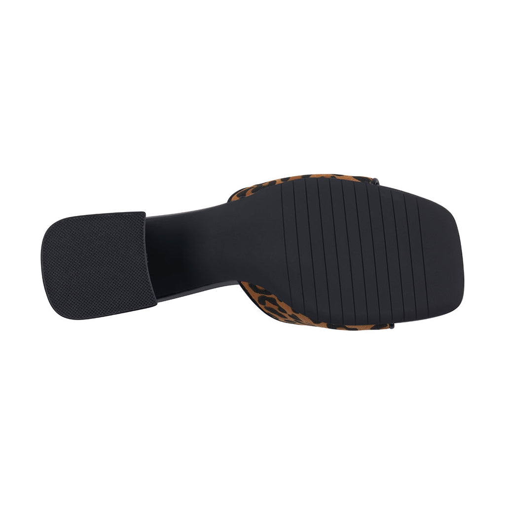 Women's Wanda Black Leopard Hardware Heeled Sandals