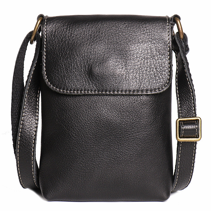 Handmade Genuine Leather Satchel Bag Shoulder Bag Full Grain Leather Small Crossbody Bag For Mens
