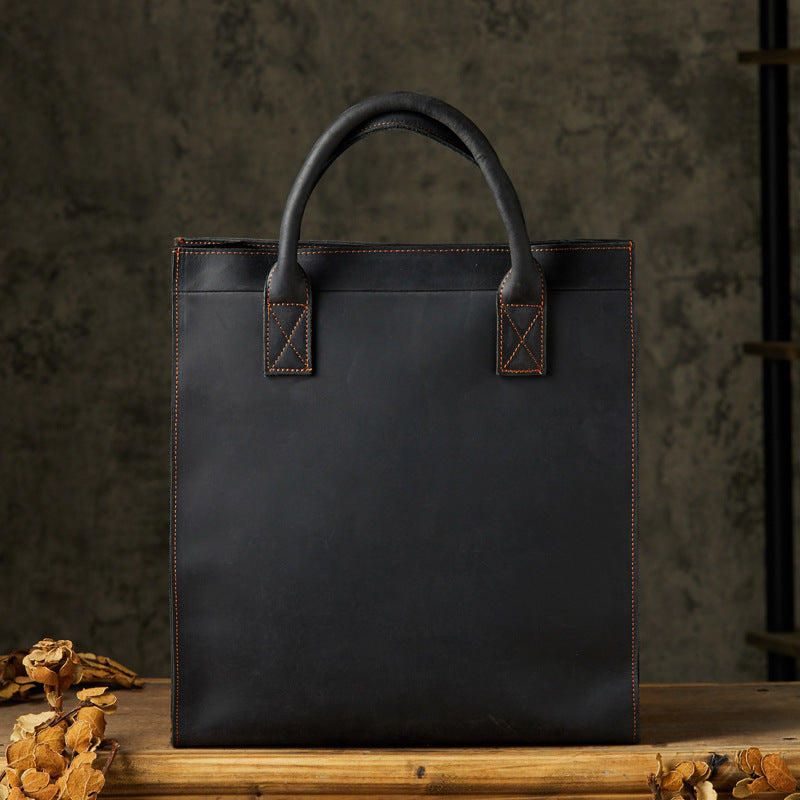 Leather Messenger Bag for Man Crazy Horse Leather Satchel Messenger Bags with Removable Strap
