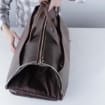 Personalized Leather Hanging Clothes Bag, Leather Duffel Bag with Shoe Pouch, Carry-on Garment Bag, Groomsmen Gift Bag