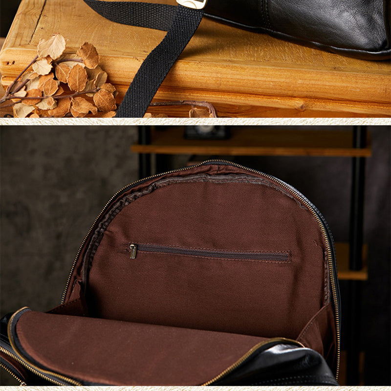 Men Leather 16" Laptop Backpack Full Grain Leather School Backpack