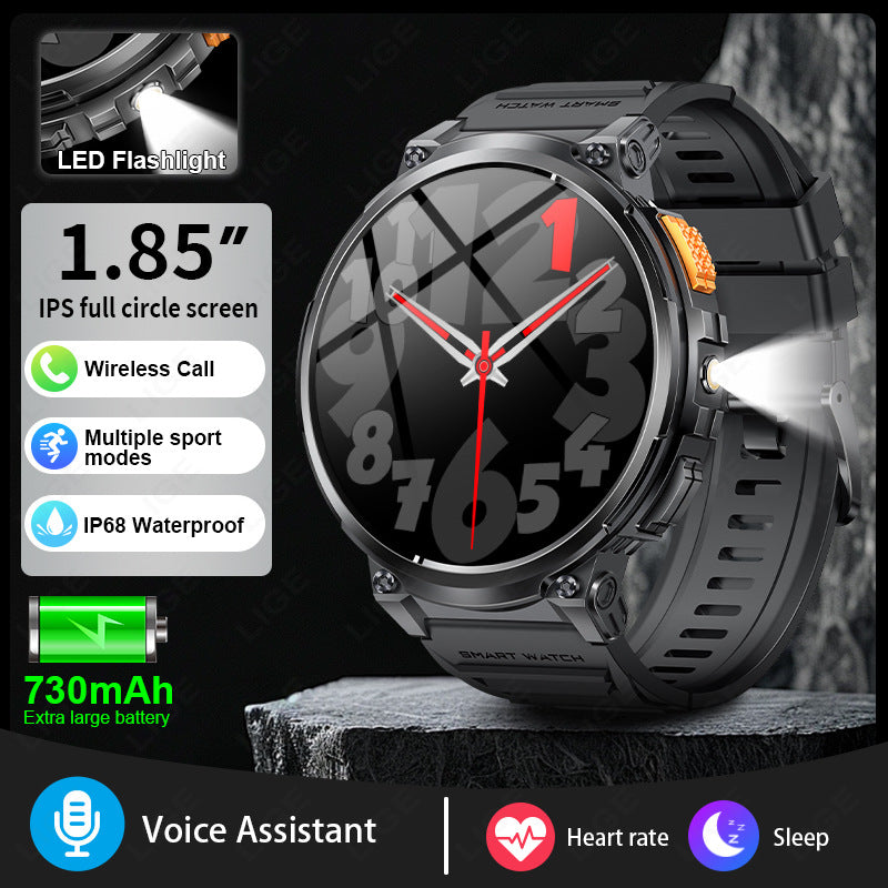 K66 Outdoor Sports with Flashlight Smart Watch for Men