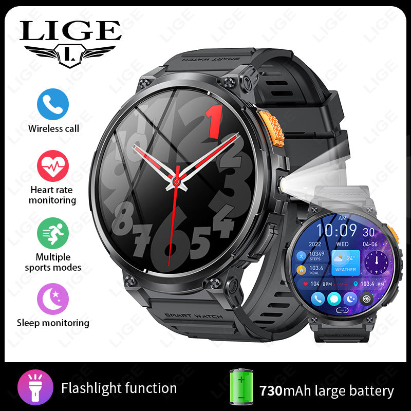 K66 Outdoor Sports with Flashlight Smart Watch for Men