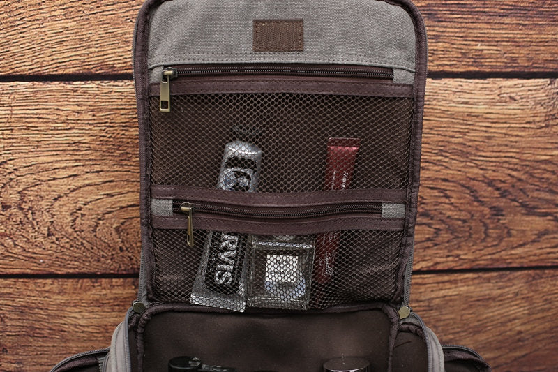 Personalized Canvas Toiletry Bag, Hanging Canvas Dopp Kit Bag, Monogram Organizer Bag, Best Men Gift, Groomsmen Gift
