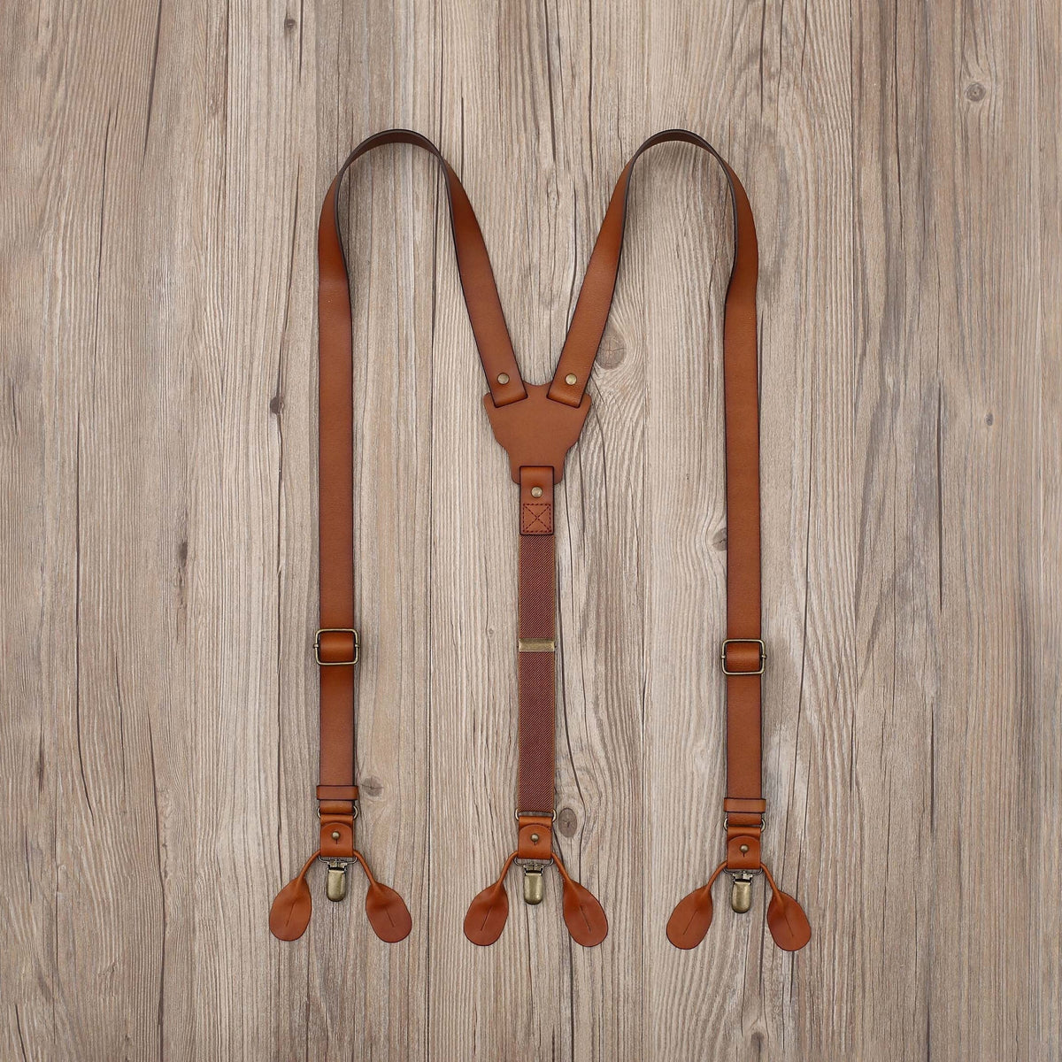 Personalized Men's Leather Suspenders, Brown Suspenders Leather Suspenders, Groomsmen Gift