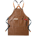 Personalized PU Leather Apron, Waterproof Kitchen Salon Apron for Home, Restaurant, Hairdresser, Nail Artist