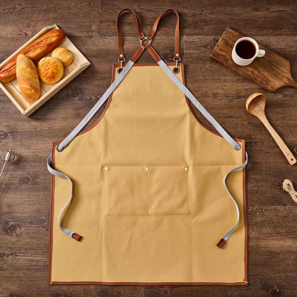 Personalized Workshop Apron, Faux Leather Apron with Pockets, Engraved Cooking Gift for Him, Custom BBQ Grill, Kitchen Apron