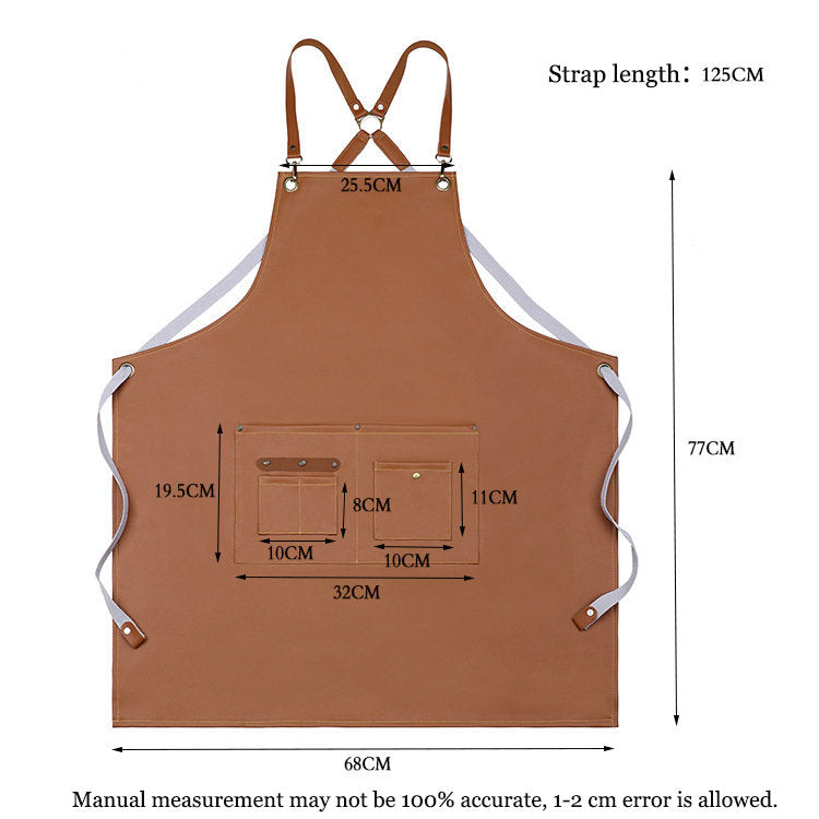 Personalized Workshop Apron, Faux Leather Apron with Pockets, Engraved Cooking Gift for Him, Custom BBQ Grill, Kitchen Apron