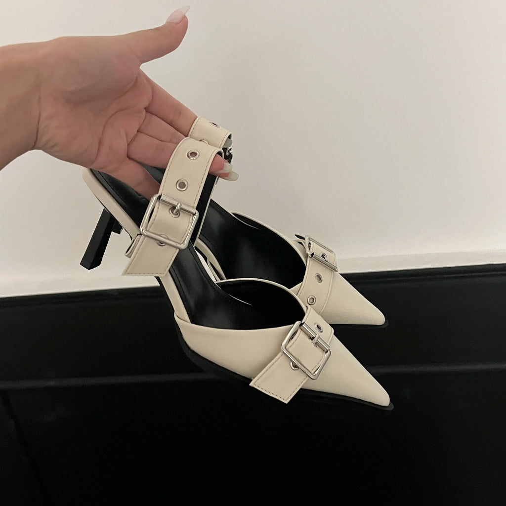Summer New Women Heels Slippers High Heels Replica Pumps Lady Luxury Designer Middle Low Heels Party Slip on Sandals