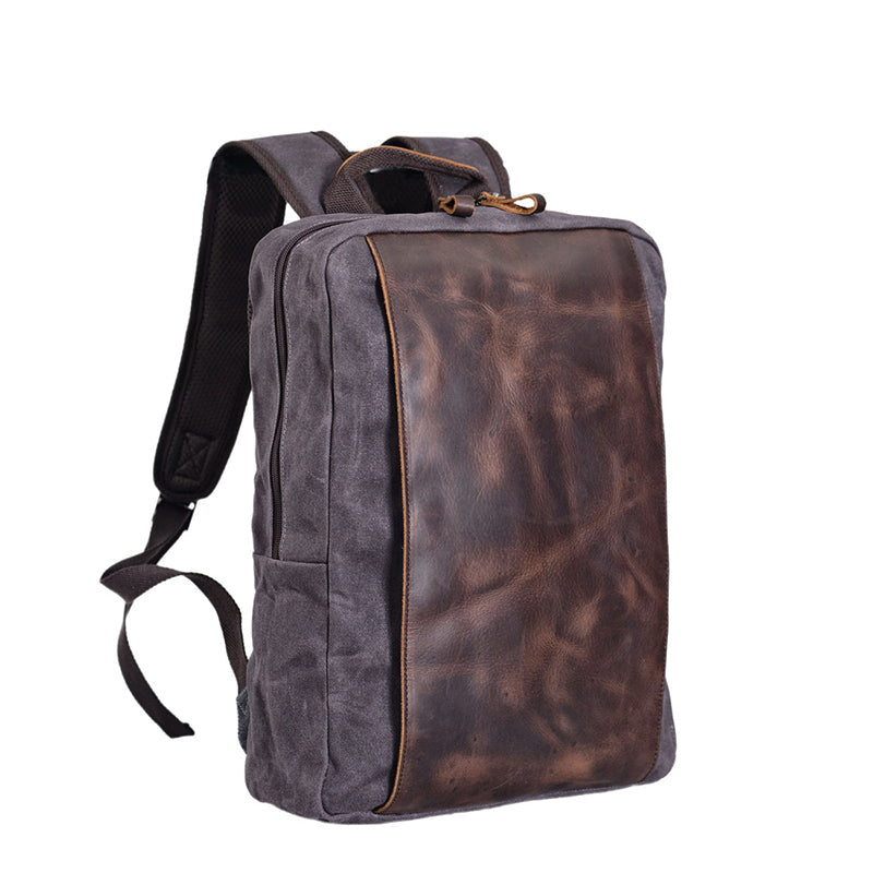 Waxed Canvas Backpack Handmade Waxed Canvas Rucksack School Backpack Mens Laptop Backpack Large Travel Backpack