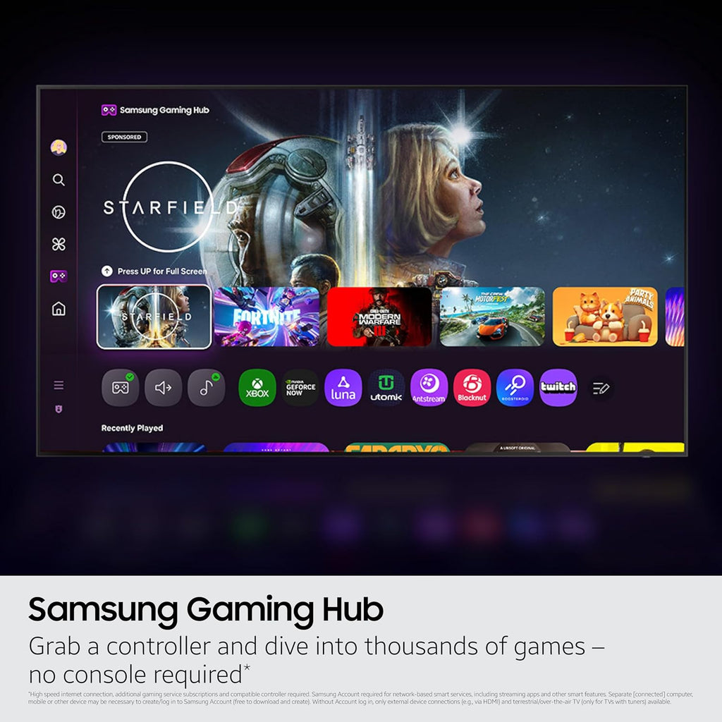 Samsung 55-Inch Class Crystal UHD U8000F 4K Smart TV (2025 Model) Endless Free Content, Processor, Metalstream Design, Knox Security, Compatible with Alexa