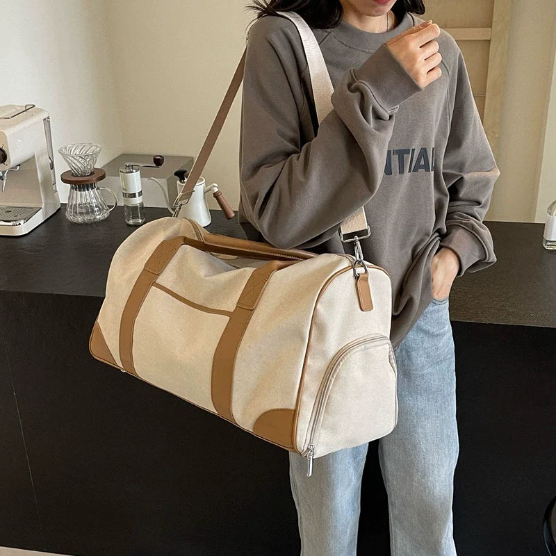 Personalized Weekender Bag with Shoes Compartment, Embroidered Travel Bag
