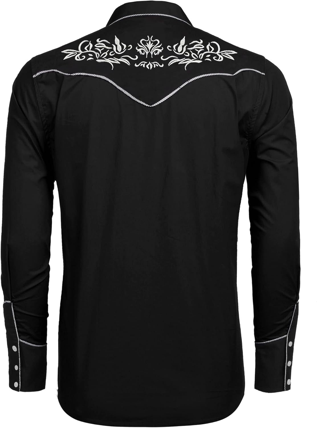 Men'S Cowboy Shirts Embroidered Rose Design Shirts Western Long Sleeve Button down Shirts