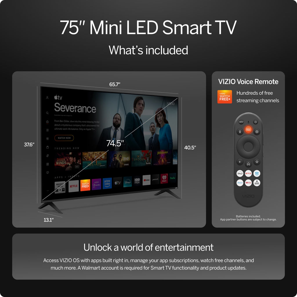 75 in Mini LED Quantum 4K QLED HDR Smart TV, New 2026, VQM75C-10