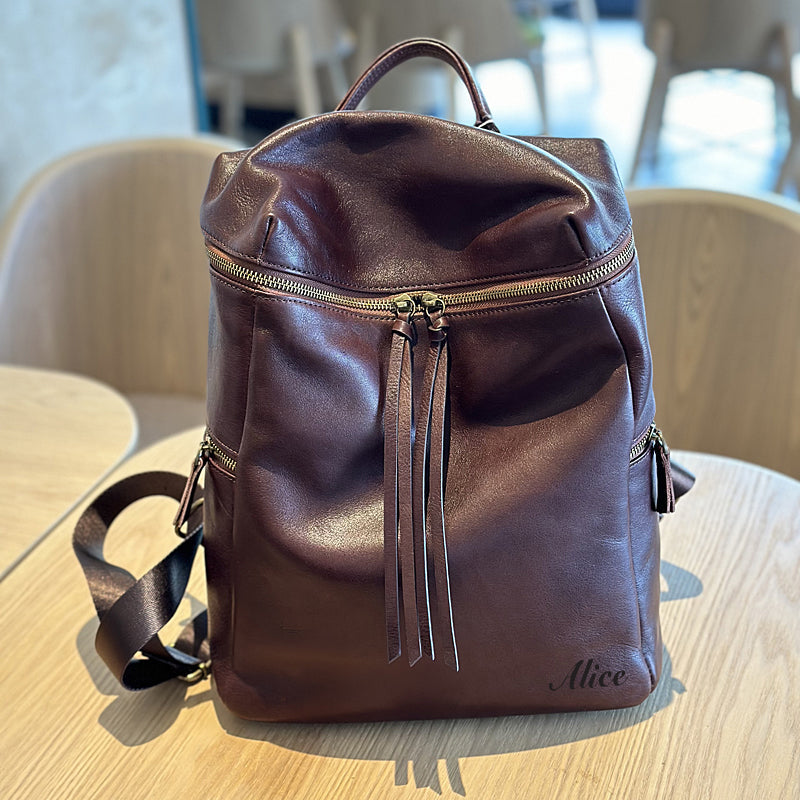Full Frain Leather Women Backpack, Handmade Backpack Purse, Cow Leather Backpack for school