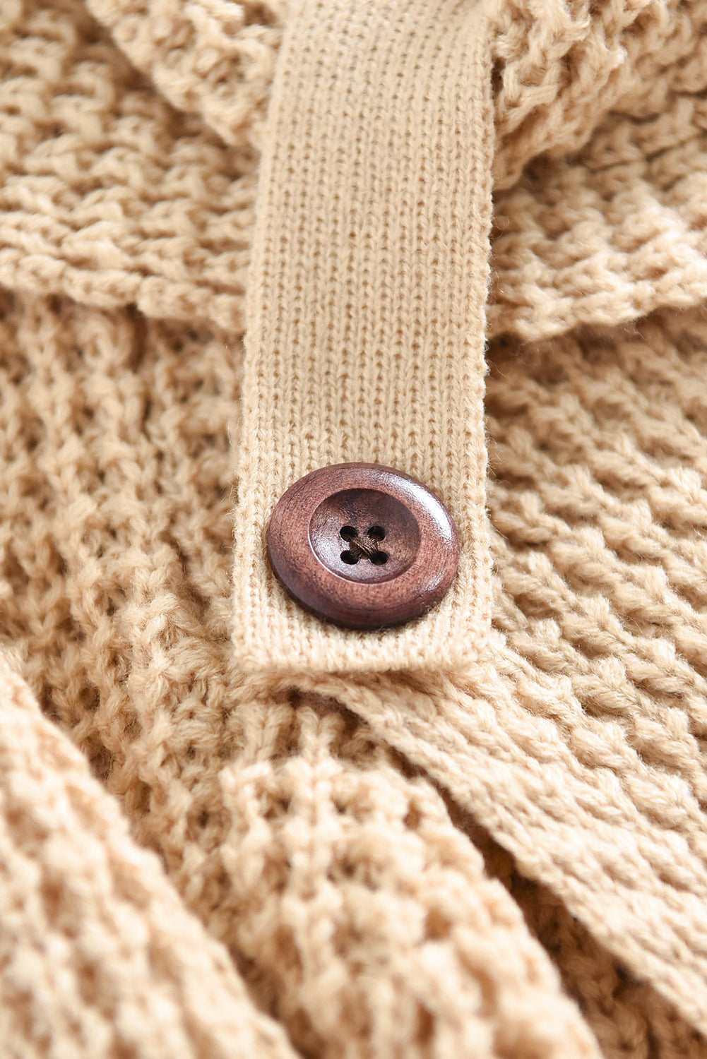 Khaki Buttoned Wrap Turtleneck Sweater