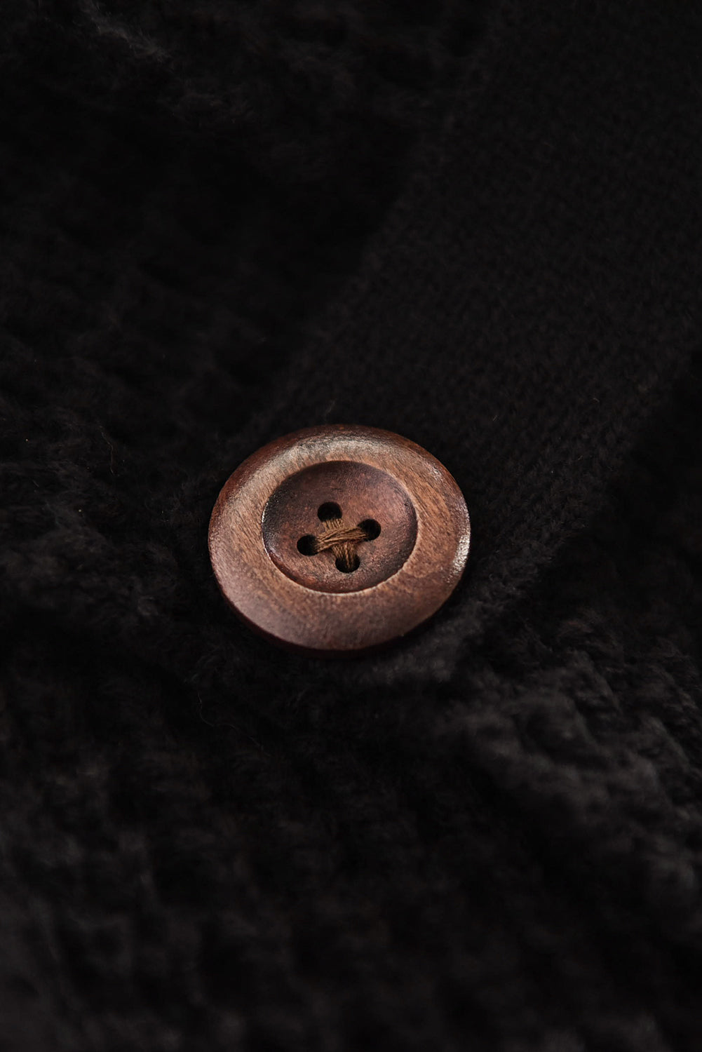Khaki Buttoned Wrap Turtleneck Sweater